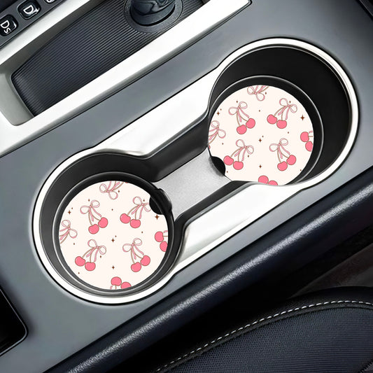 Cherry Sweetheart Car Coaster Set