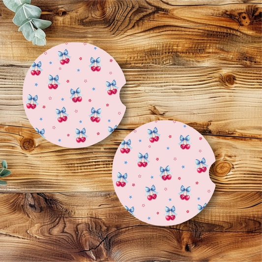 Cherry Pop Princess Car Coaster Set