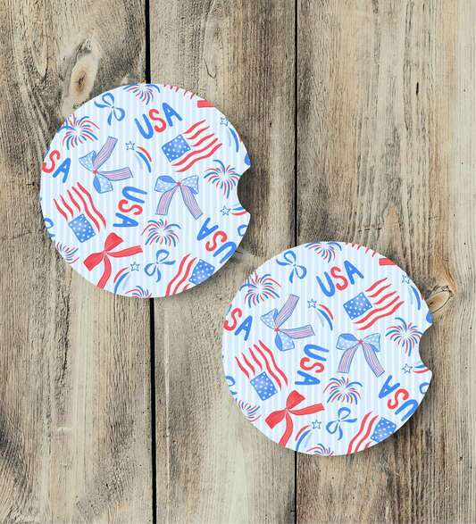 Liberty & Bows Car Coaster Set