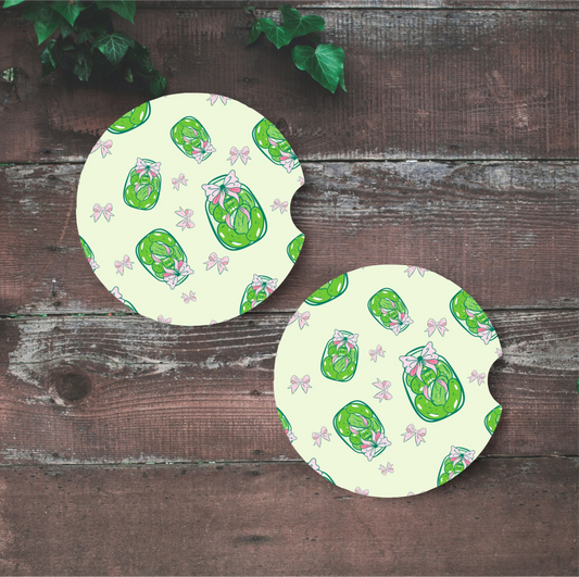 Pickle Me Pretty Car Coaster Set
