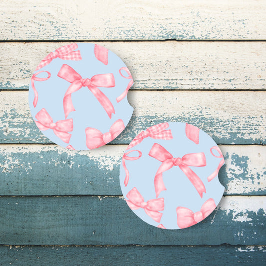 Blushing Bows Car Coaster Set