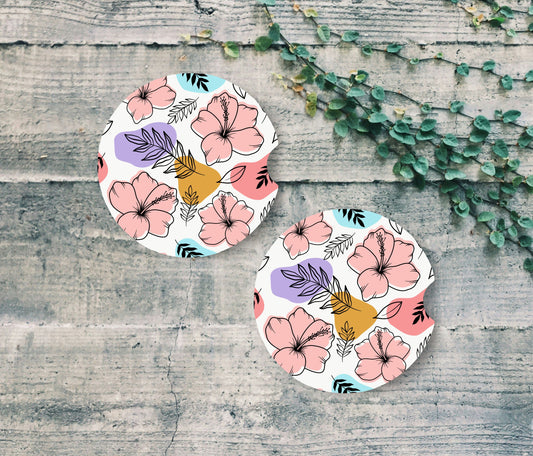 Island Bloom Car Coaster Set