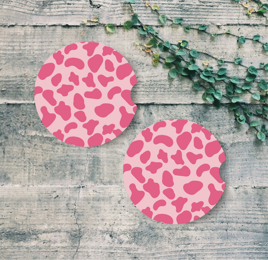 Bubblegum Heifer Car Coaster Set