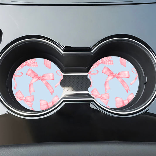 Blushing Bows Car Coaster Set